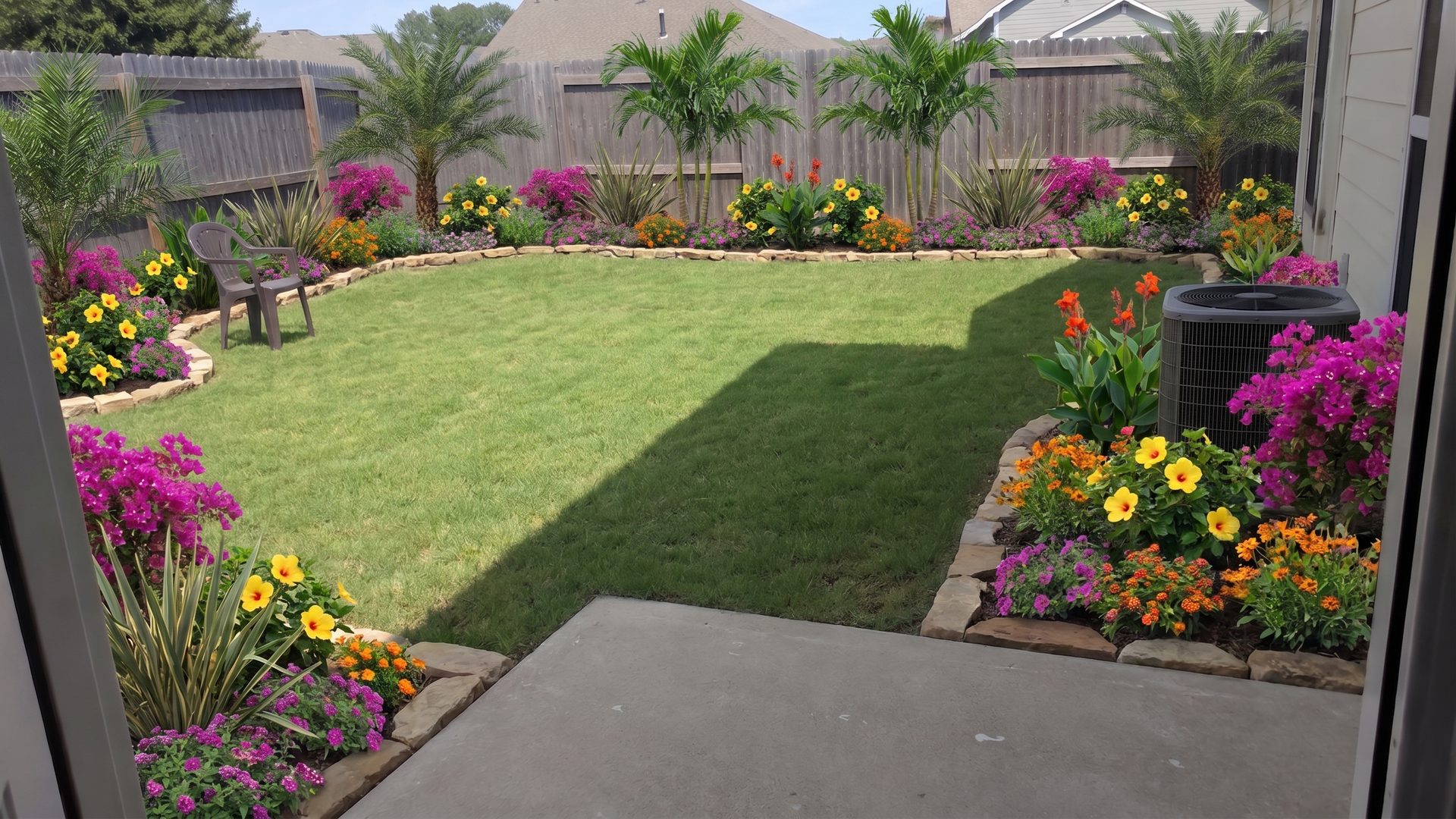 Backyard after the Tropical oasis redesign