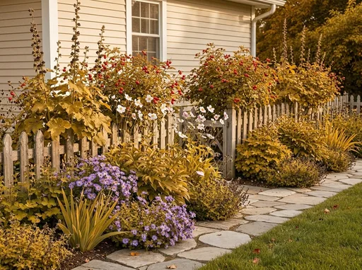Cottage garden in fall — AI-designed yard