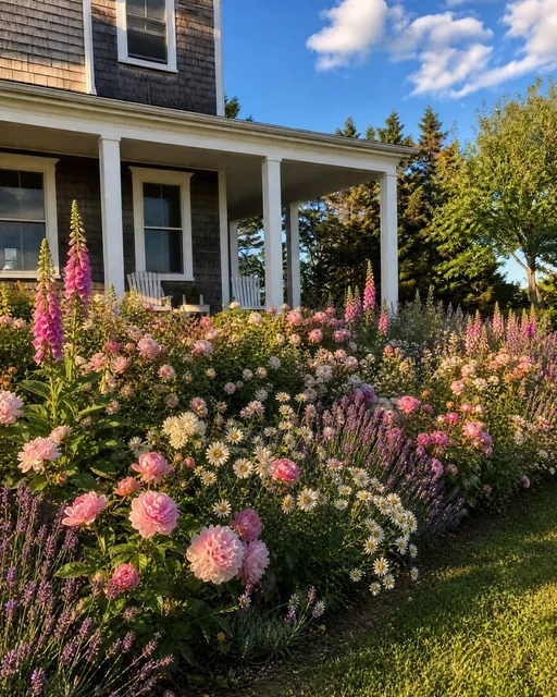 Cottage garden in summer — AI-designed yard