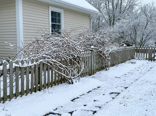 Cottage garden in winter — AI-designed yard