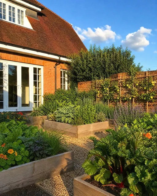 Edible garden in summer — AI-designed yard