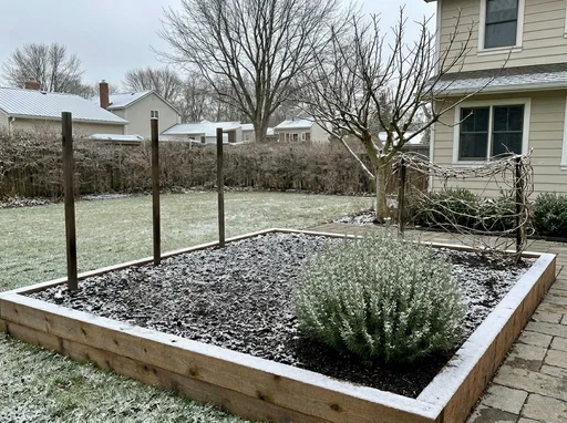Edible garden in winter — AI-designed yard