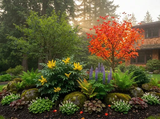 Pacific NW native in fall — AI-designed yard