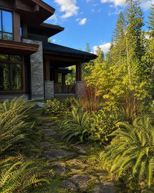 Pacific NW native in summer — AI-designed yard